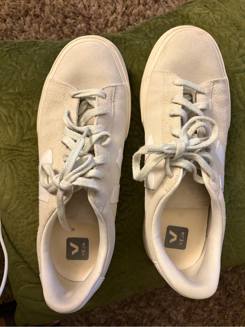 Veja Cream Suede Campo Sneaker With White V — image 3 of 5